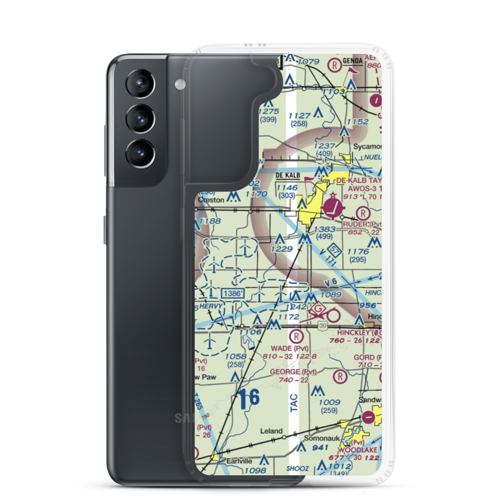 Jack W. Watson Airport (0IL9) VFR Sectional Samsung Case Samsung Galaxy S21 model shown