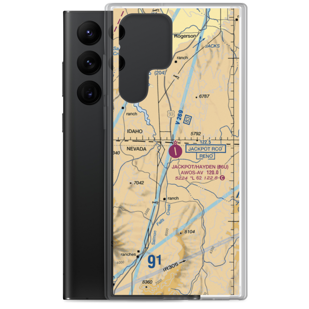 Jackpot Airport/Hayden Field (06U) VFR Sectional Samsung Case Samsung Galaxy S22 Ultra model shown
