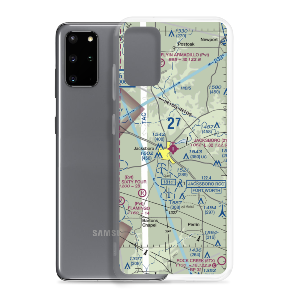 Jacksboro Municipal Airport (21F) VFR Sectional Samsung Case Samsung Galaxy S20 Plus model shown