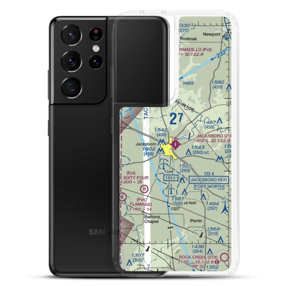 Jacksboro Municipal Airport (21F) VFR Sectional Samsung Case Samsung Galaxy S21 Ultra model shown