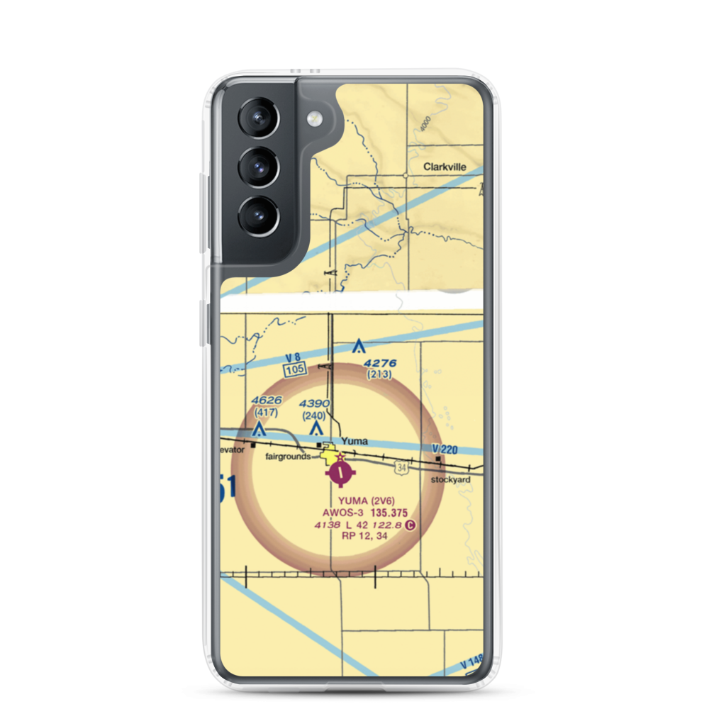 Jackson Airfield (CD05) VFR Sectional Samsung Case Samsung Galaxy S21 model shown