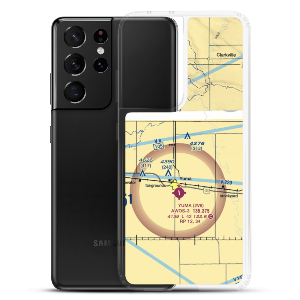 Jackson Airfield (CD05) VFR Sectional Samsung Case Samsung Galaxy S21 Ultra model shown