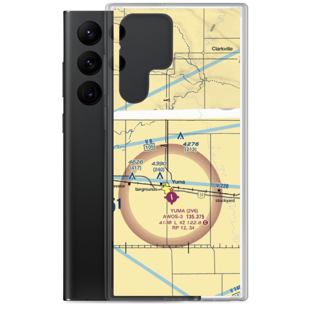 Jackson Airfield (CD05) VFR Sectional Samsung Case Samsung Galaxy S22 Ultra model shown