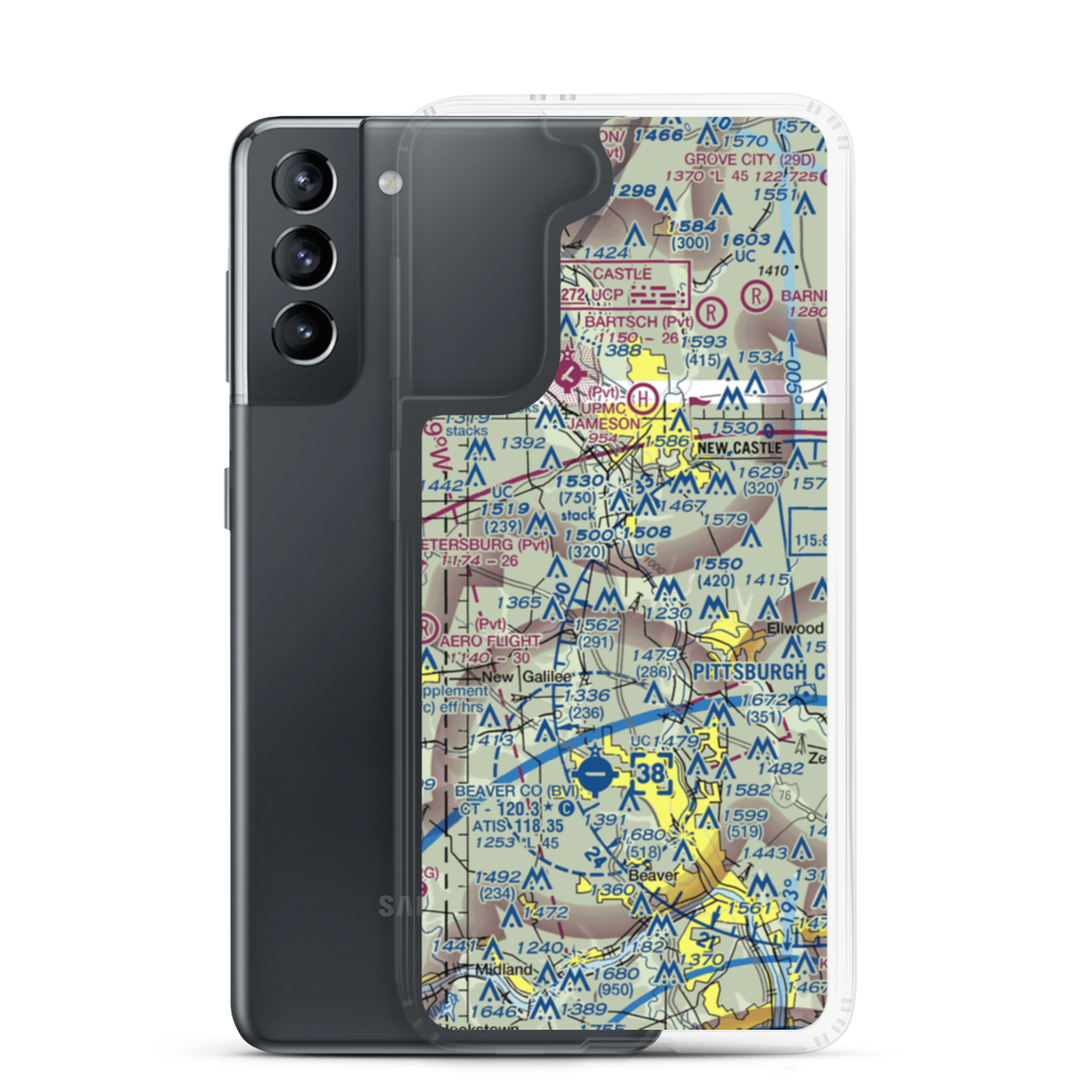Jackson Airport (PN68) VFR Sectional Samsung Case Samsung Galaxy S21 model shown