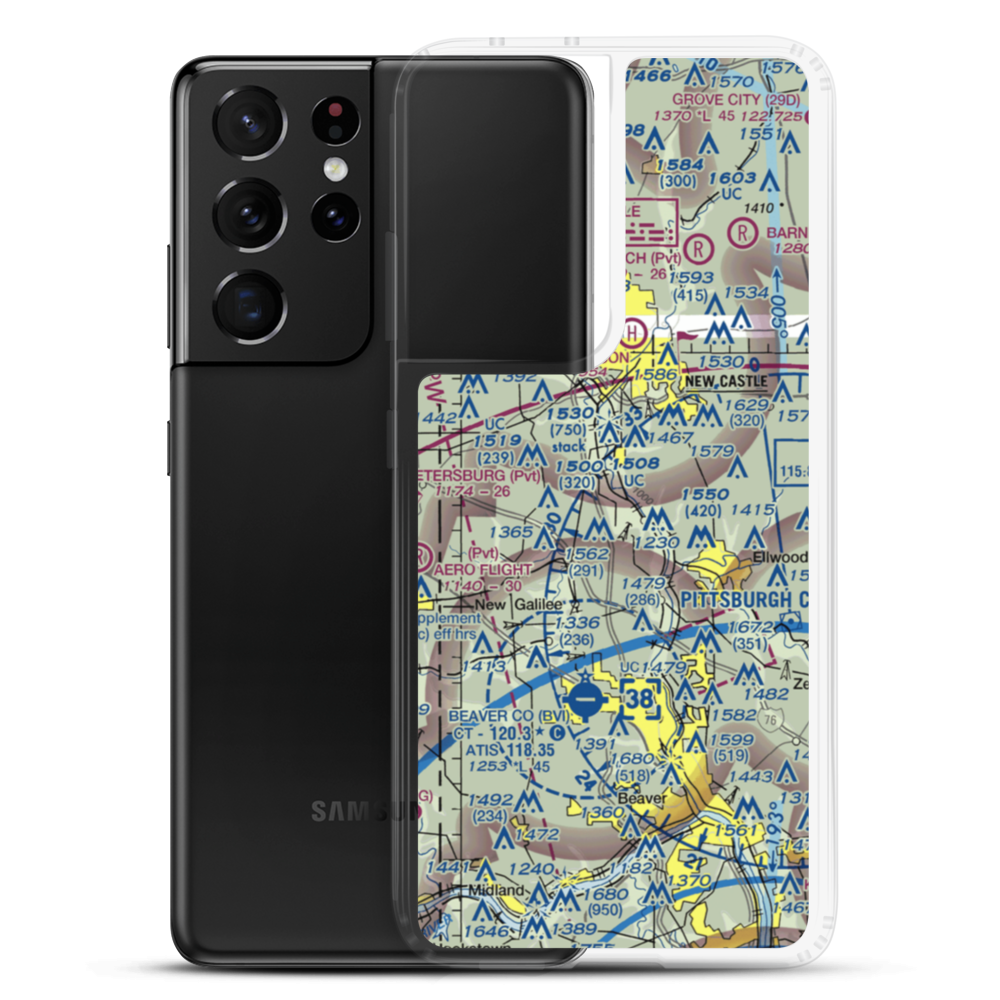 Jackson Airport (PN68) VFR Sectional Samsung Case Samsung Galaxy S21 Ultra model shown