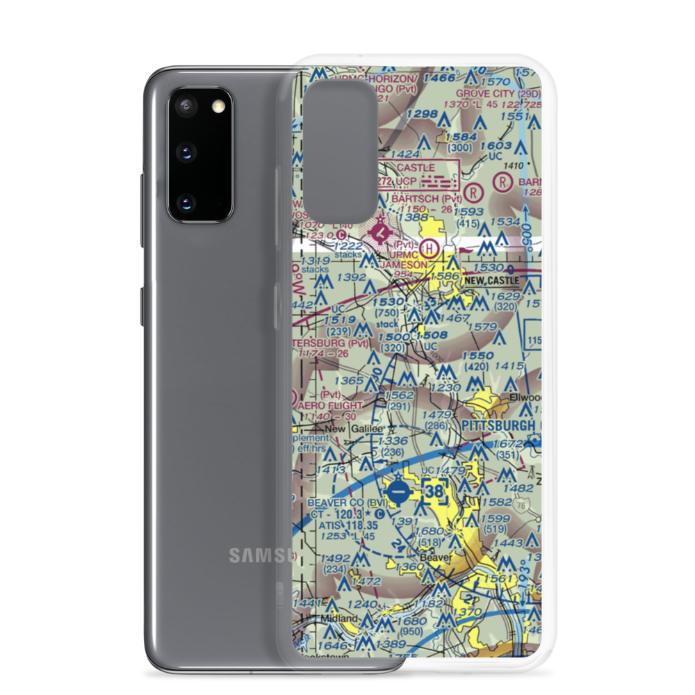 Jackson Airport (PN68) VFR Sectional Samsung Case Samsung Galaxy S20 model shown