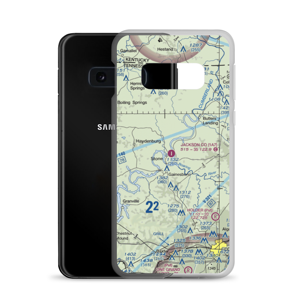 Jackson County Airport (1A7) VFR Sectional Samsung Case Samsung Galaxy S10e model shown