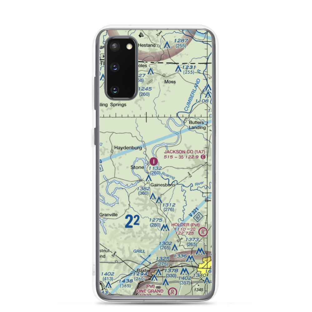 Jackson County Airport (1A7) VFR Sectional Samsung Case Samsung Galaxy S20 model shown
