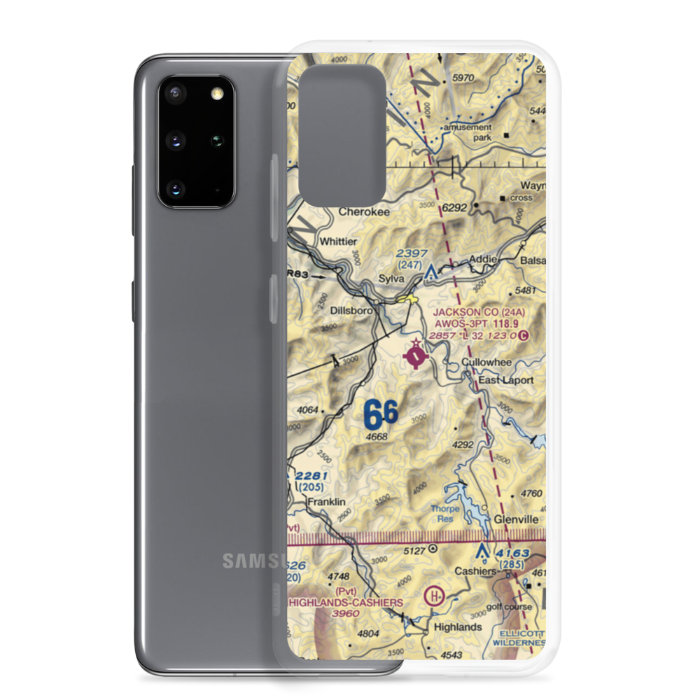 Jackson County Airport (24A) VFR Sectional Samsung Case Samsung Galaxy S20 Plus model shown