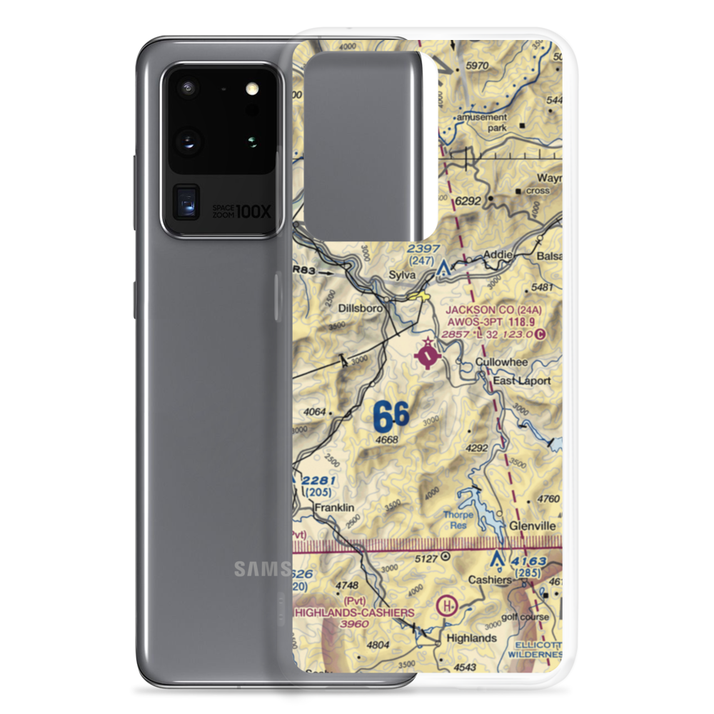 Jackson County Airport (24A) VFR Sectional Samsung Case Samsung Galaxy S20 Ultra model shown
