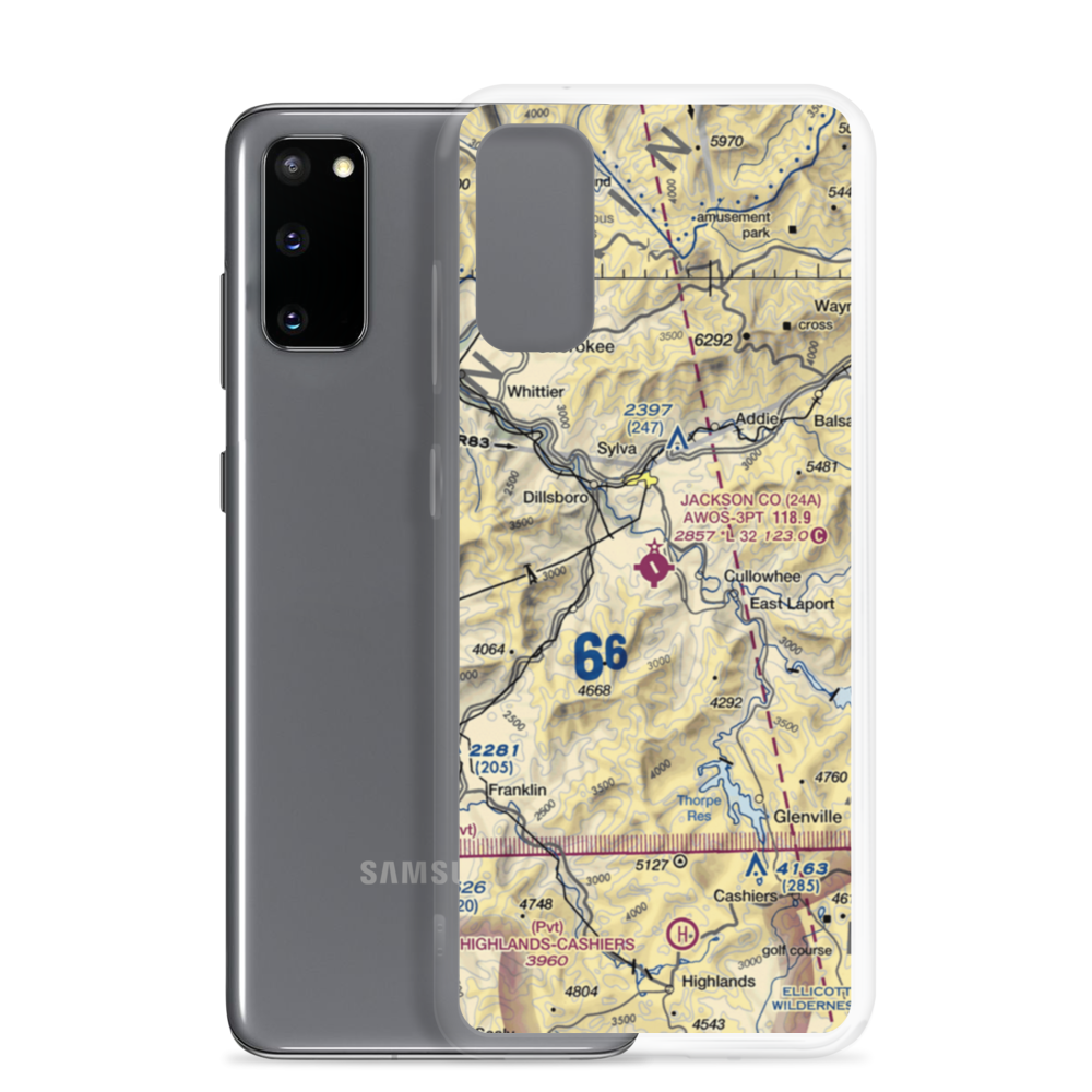 Jackson County Airport (24A) VFR Sectional Samsung Case Samsung Galaxy S20 model shown