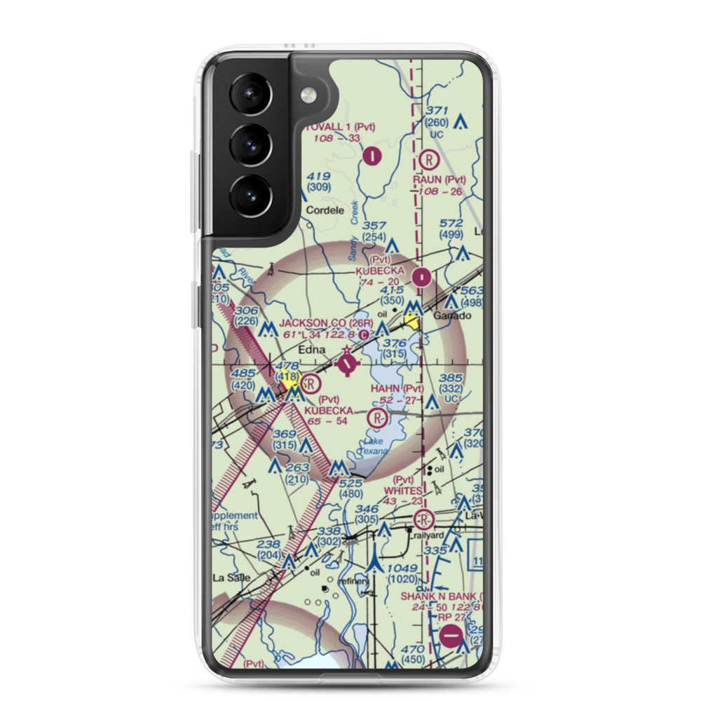 Jackson County Airport (26R) VFR Sectional Samsung Case Samsung Galaxy S21 Plus model shown