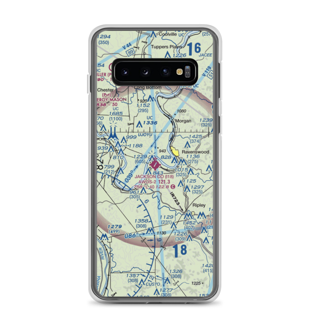 Jackson County Airport (I18) VFR Sectional Samsung Case Samsung Galaxy S10 model shown