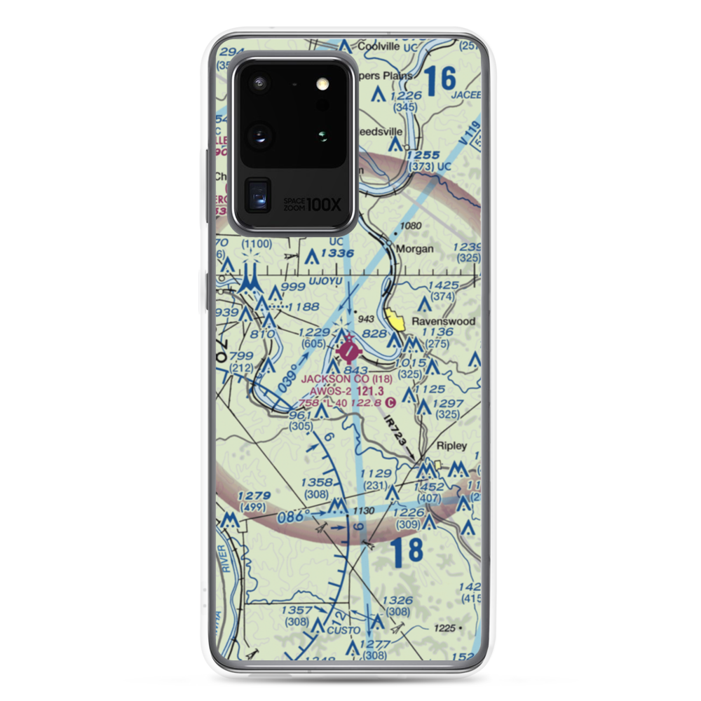 Jackson County Airport (I18) VFR Sectional Samsung Case Samsung Galaxy S20 Ultra model shown