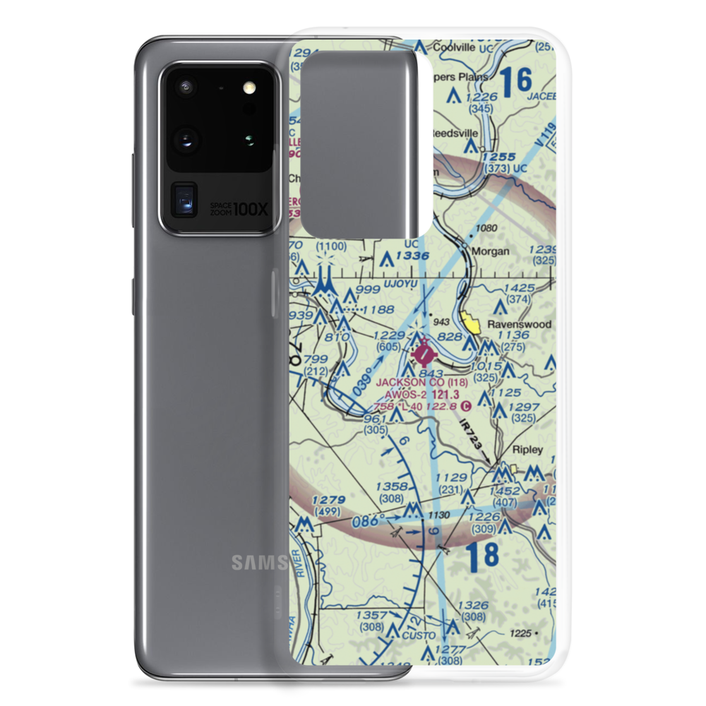 Jackson County Airport (I18) VFR Sectional Samsung Case Samsung Galaxy S20 Ultra model shown