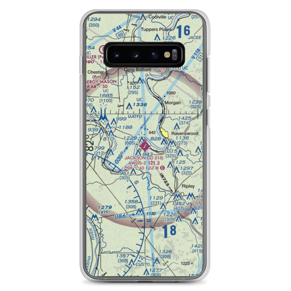 Jackson County Airport (I18) VFR Sectional Samsung Case Samsung Galaxy S10+ model shown