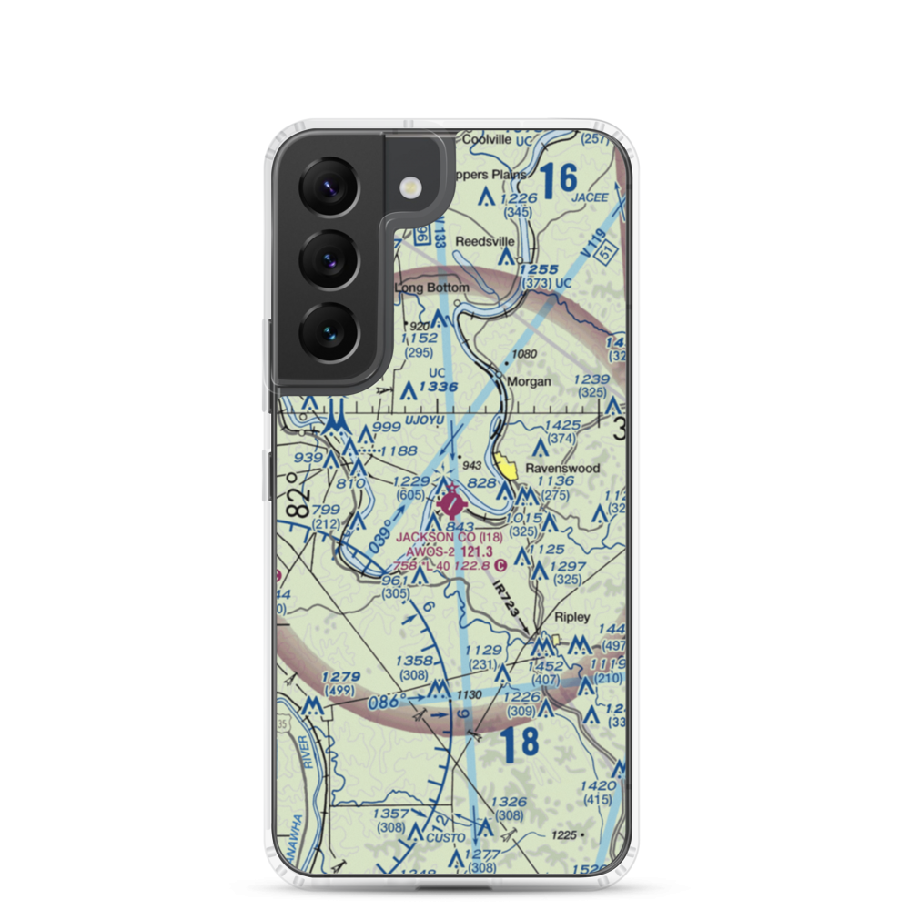 Jackson County Airport (I18) VFR Sectional Samsung Case Samsung Galaxy S22 model shown