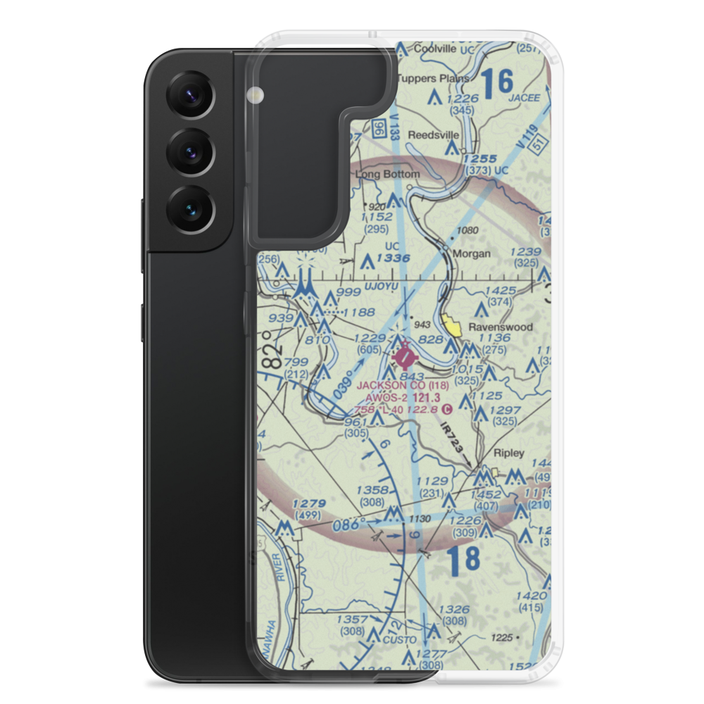 Jackson County Airport (I18) VFR Sectional Samsung Case Samsung Galaxy S22 Plus model shown
