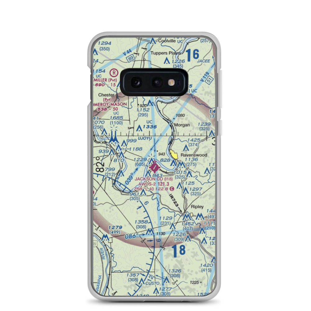 Jackson County Airport (I18) VFR Sectional Samsung Case Samsung Galaxy S10e model shown