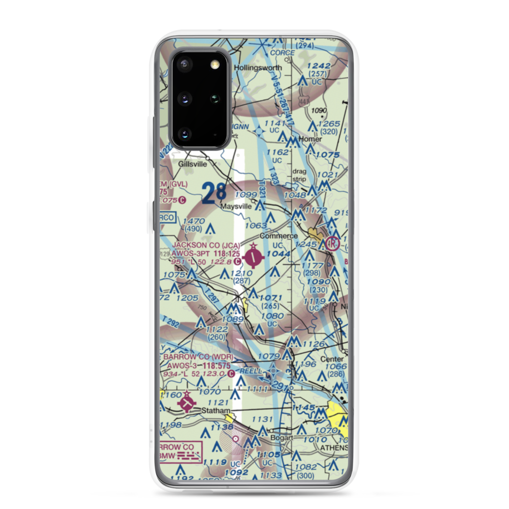 Jackson County Airport (JCA) VFR Sectional Samsung Case Samsung Galaxy S20 Plus model shown