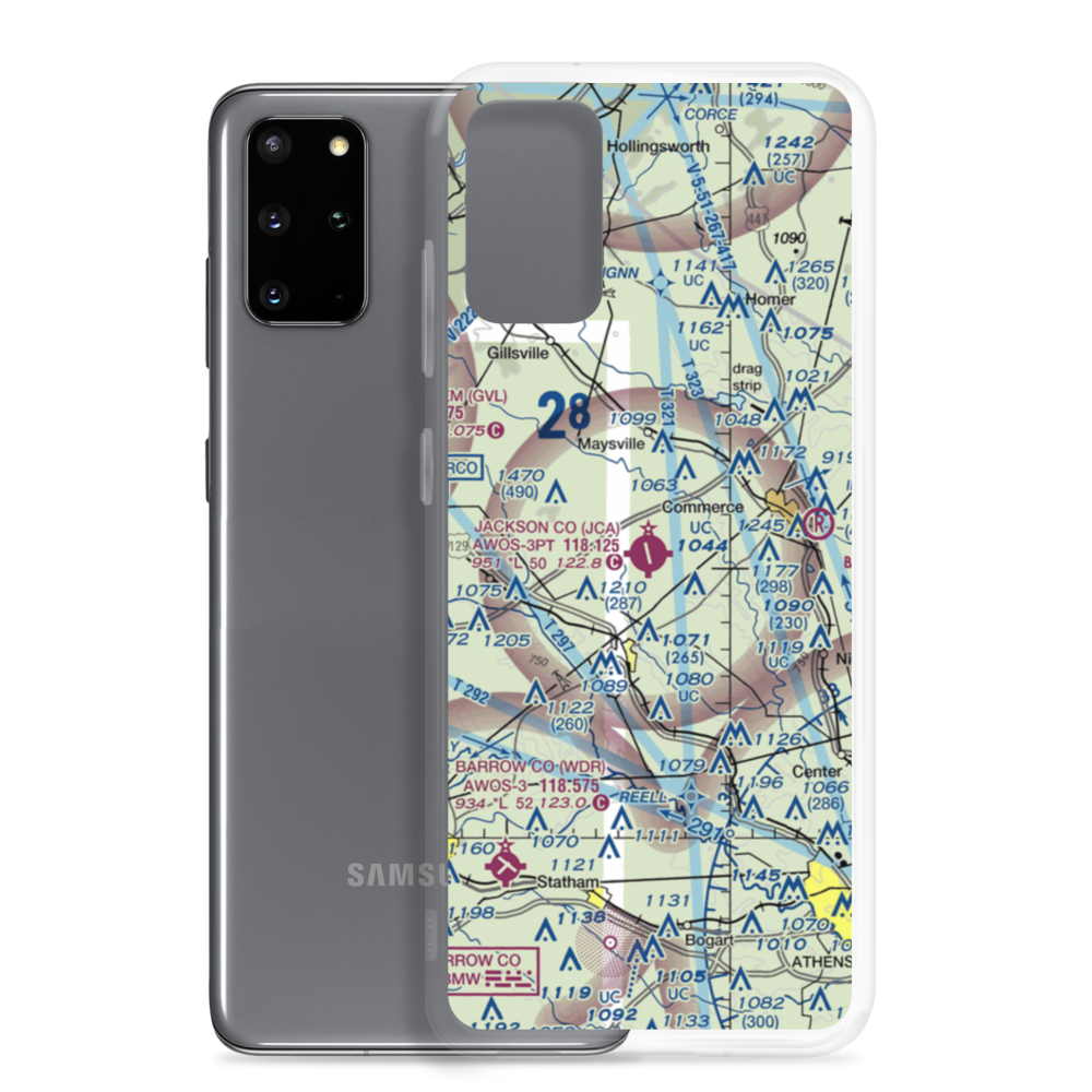 Jackson County Airport (JCA) VFR Sectional Samsung Case Samsung Galaxy S20 Plus model shown
