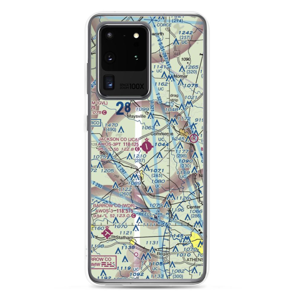 Jackson County Airport (JCA) VFR Sectional Samsung Case Samsung Galaxy S20 Ultra model shown
