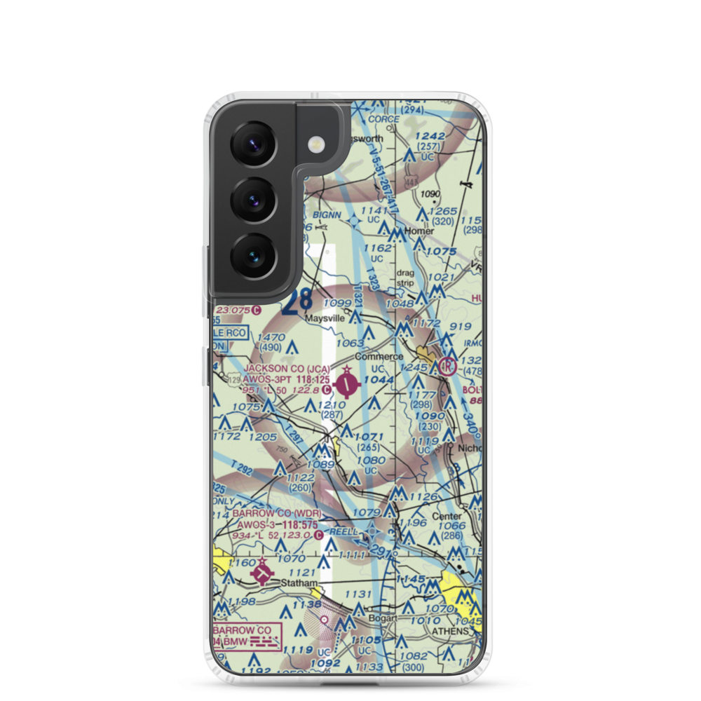 Jackson County Airport (JCA) VFR Sectional Samsung Case Samsung Galaxy S22 model shown