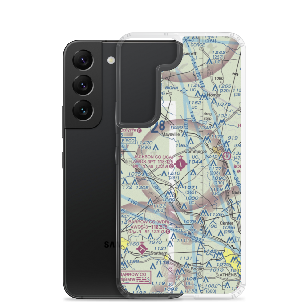 Jackson County Airport (JCA) VFR Sectional Samsung Case Samsung Galaxy S22 model shown