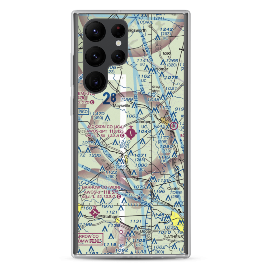 Jackson County Airport (JCA) VFR Sectional Samsung Case Samsung Galaxy S22 Ultra model shown
