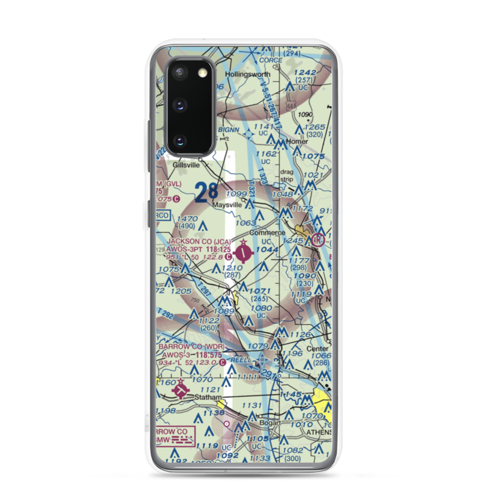 Jackson County Airport (JCA) VFR Sectional Samsung Case Samsung Galaxy S20 model shown