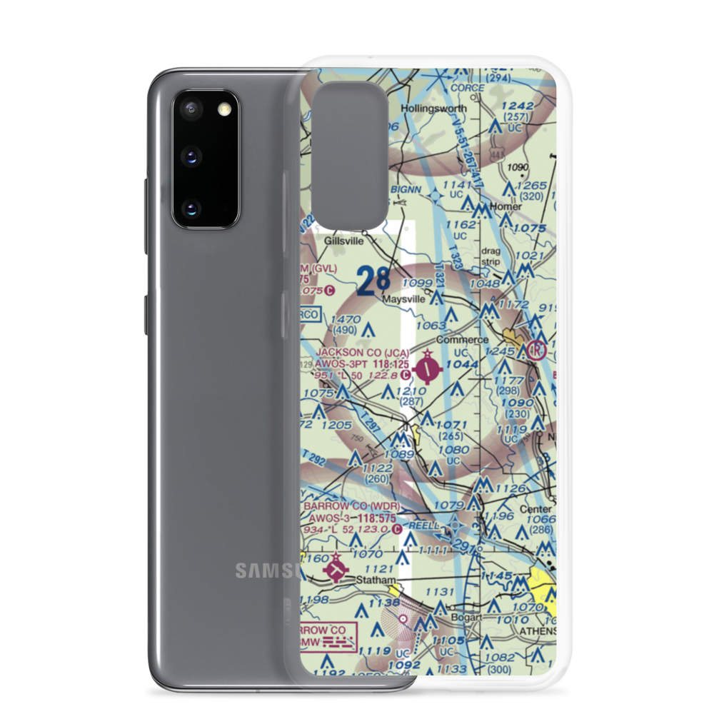 Jackson County Airport (JCA) VFR Sectional Samsung Case Samsung Galaxy S20 model shown