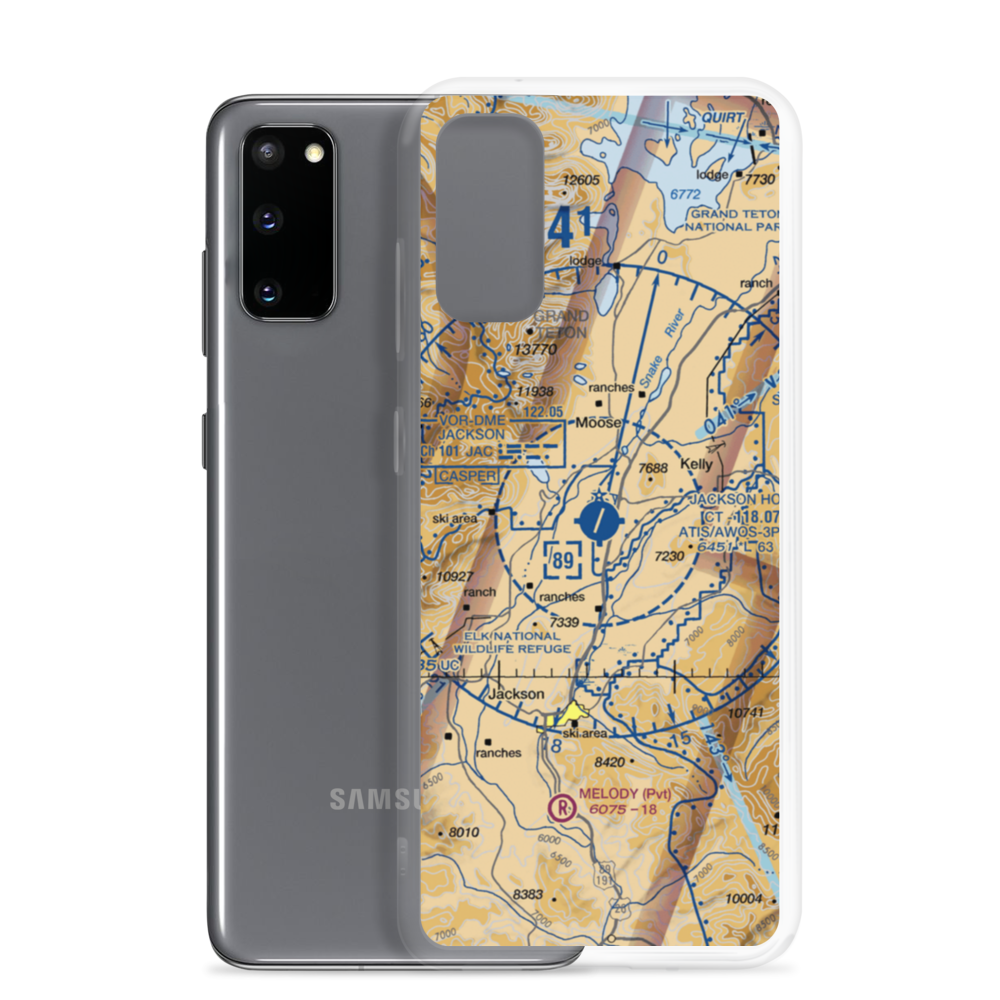 Jackson Hole Airport (JAC) VFR Sectional Samsung Case Samsung Galaxy S20 model shown