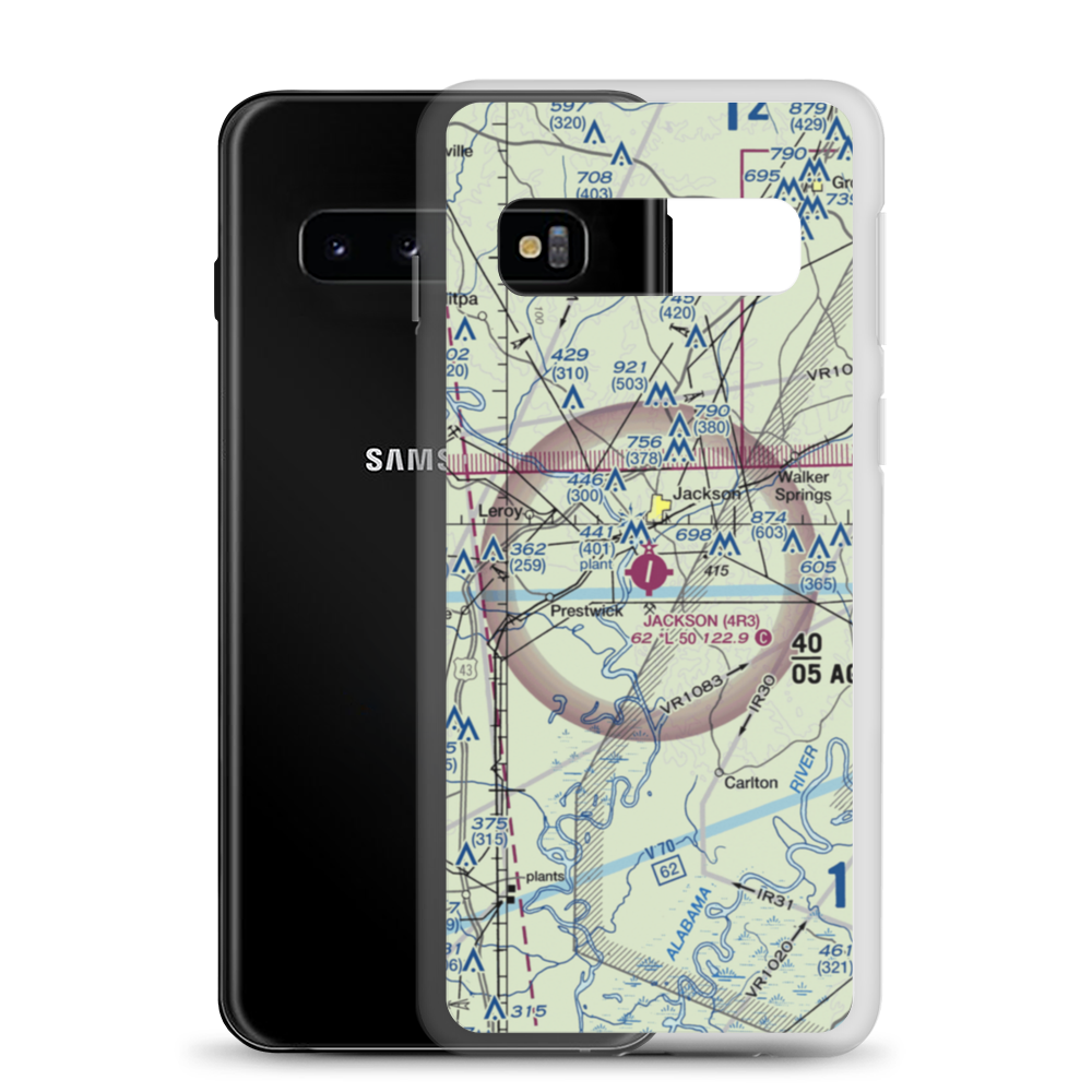 Jackson Municipal Airport (4R3) VFR Sectional Samsung Case Samsung Galaxy S10 model shown