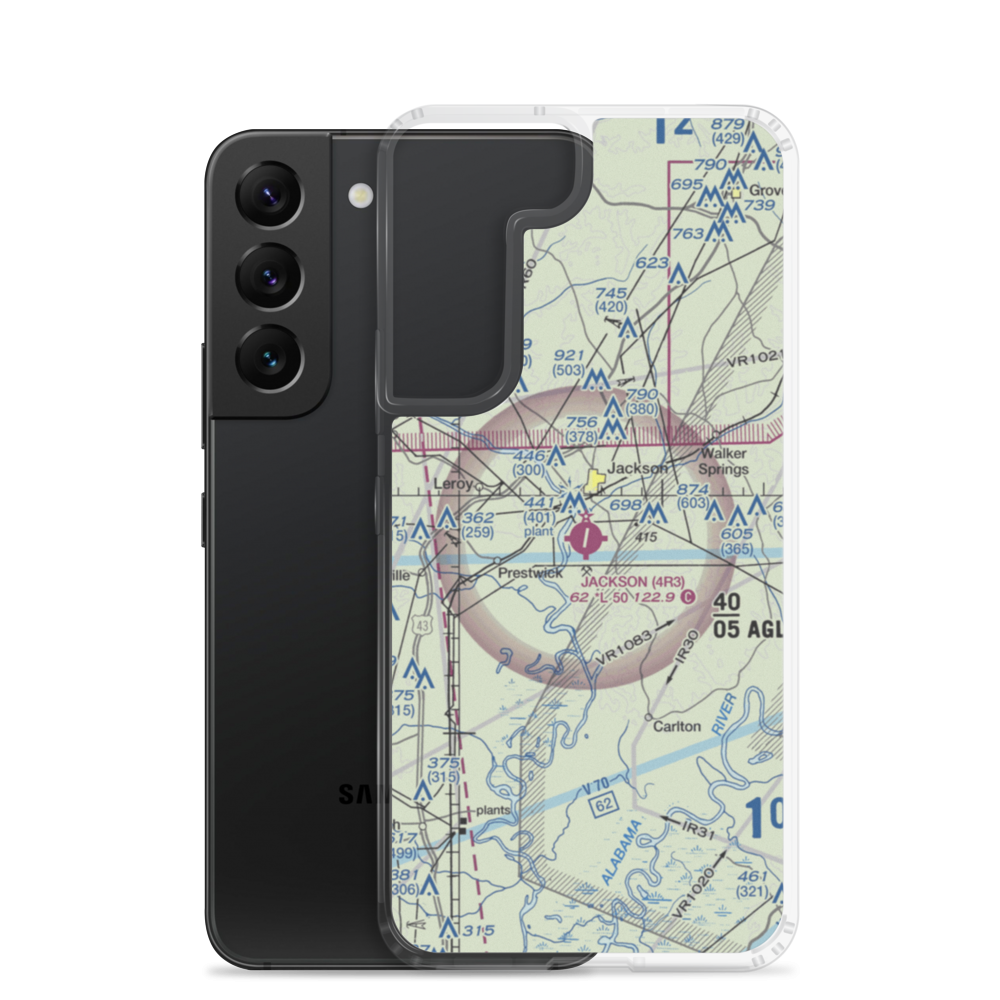 Jackson Municipal Airport (4R3) VFR Sectional Samsung Case Samsung Galaxy S22 model shown
