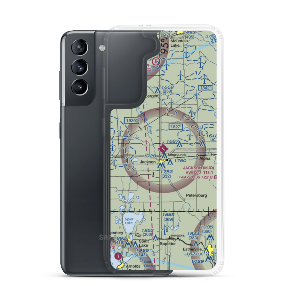Jackson Municipal Airport (MJQ) VFR Sectional Samsung Case Samsung Galaxy S21 model shown