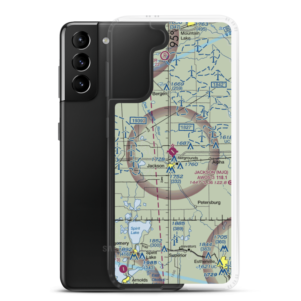 Jackson Municipal Airport (MJQ) VFR Sectional Samsung Case Samsung Galaxy S21 Plus model shown