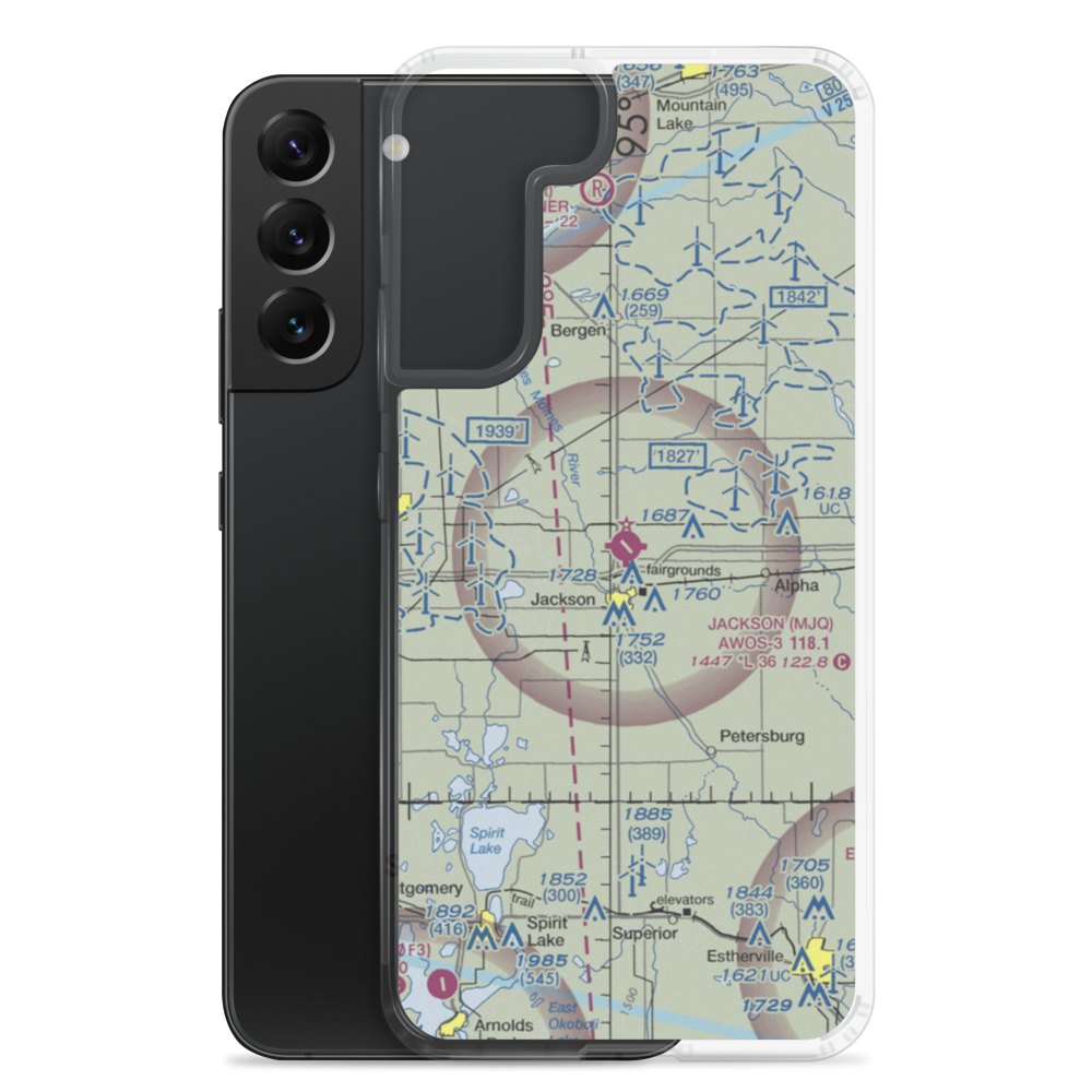 Jackson Municipal Airport (MJQ) VFR Sectional Samsung Case Samsung Galaxy S22 Plus model shown