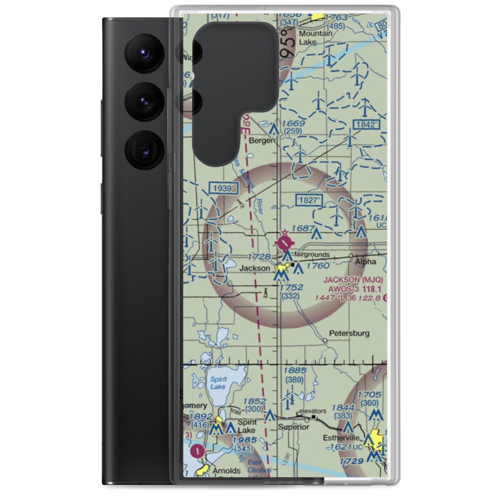 Jackson Municipal Airport (MJQ) VFR Sectional Samsung Case Samsung Galaxy S22 Ultra model shown