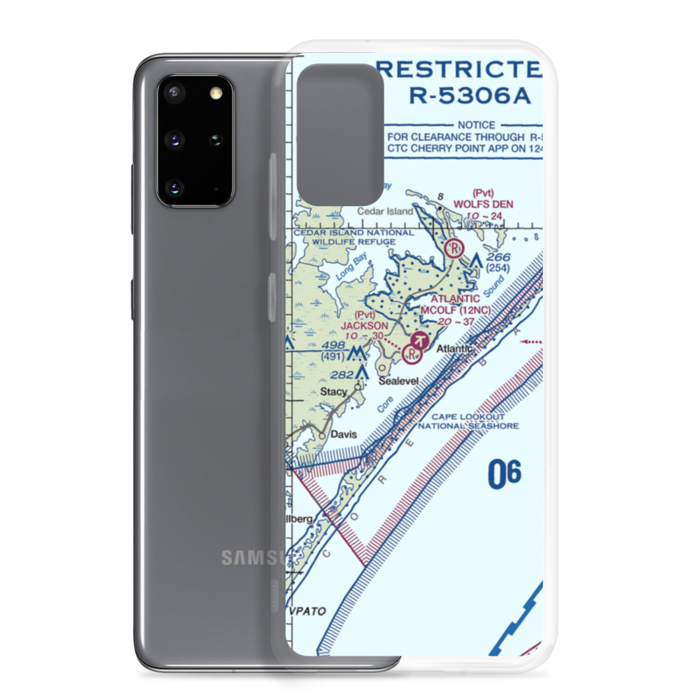Jackson Private Airport (NC54) VFR Sectional Samsung Case Samsung Galaxy S20 Plus model shown