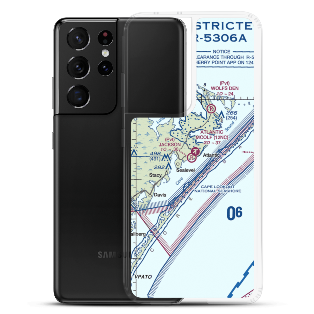 Jackson Private Airport (NC54) VFR Sectional Samsung Case Samsung Galaxy S21 Ultra model shown