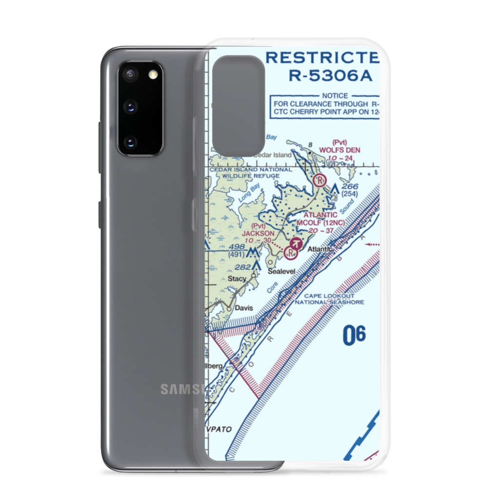 Jackson Private Airport (NC54) VFR Sectional Samsung Case Samsung Galaxy S20 model shown
