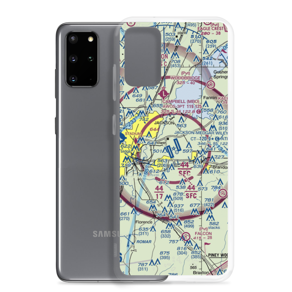 Jackson-Medgar Wiley Evers International Airport (JAN) VFR Sectional Samsung Case Samsung Galaxy S20 Plus model shown