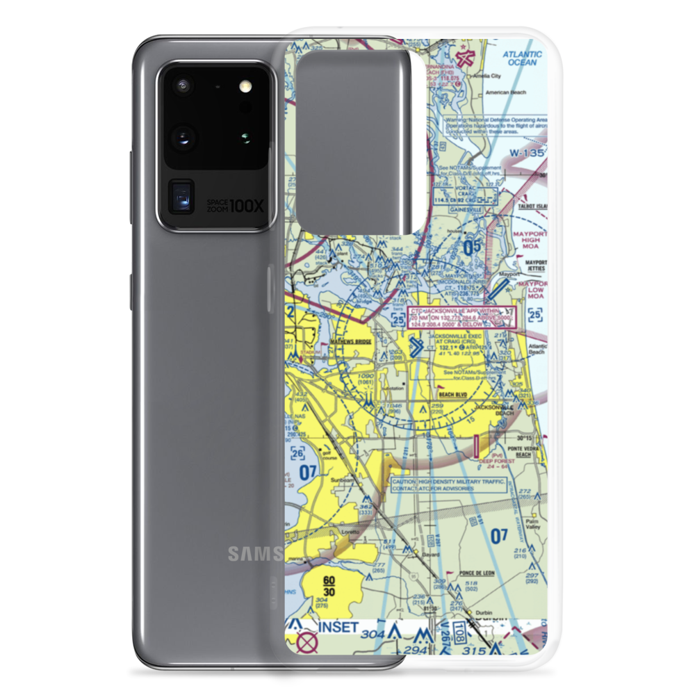 Jacksonville Executive at Craig Airport (CRG) VFR Sectional Samsung Case Samsung Galaxy S20 Ultra model shown