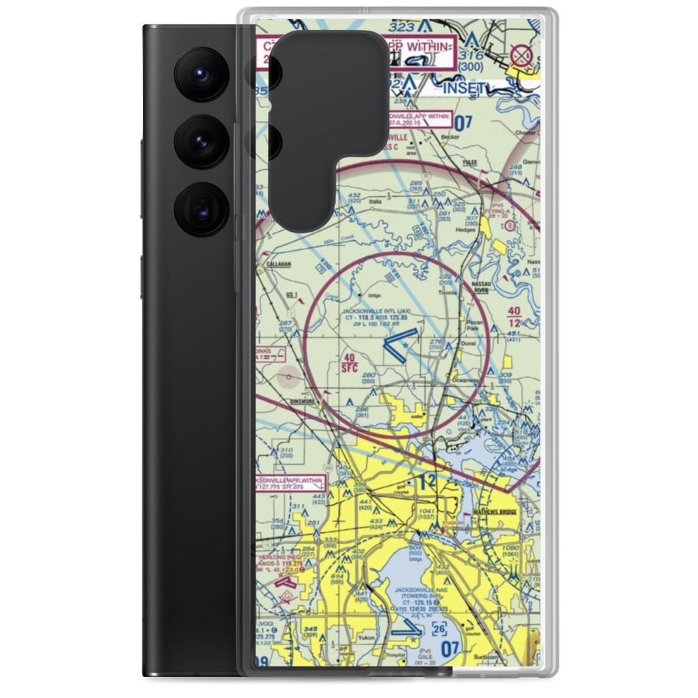 Jacksonville International Airport (JAX) VFR Sectional Samsung Case Samsung Galaxy S22 Ultra model shown