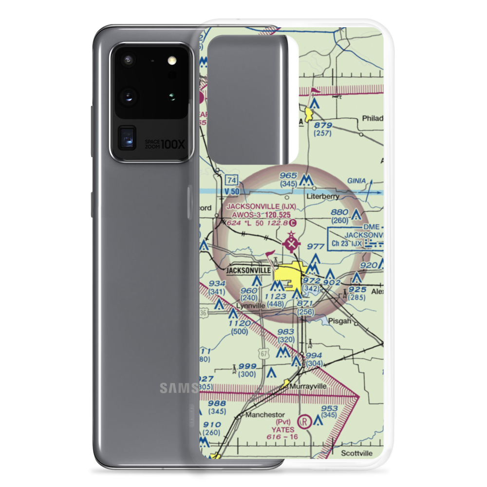 Jacksonville Municipal Airport (IJX) VFR Sectional Samsung Case Samsung Galaxy S20 Ultra model shown