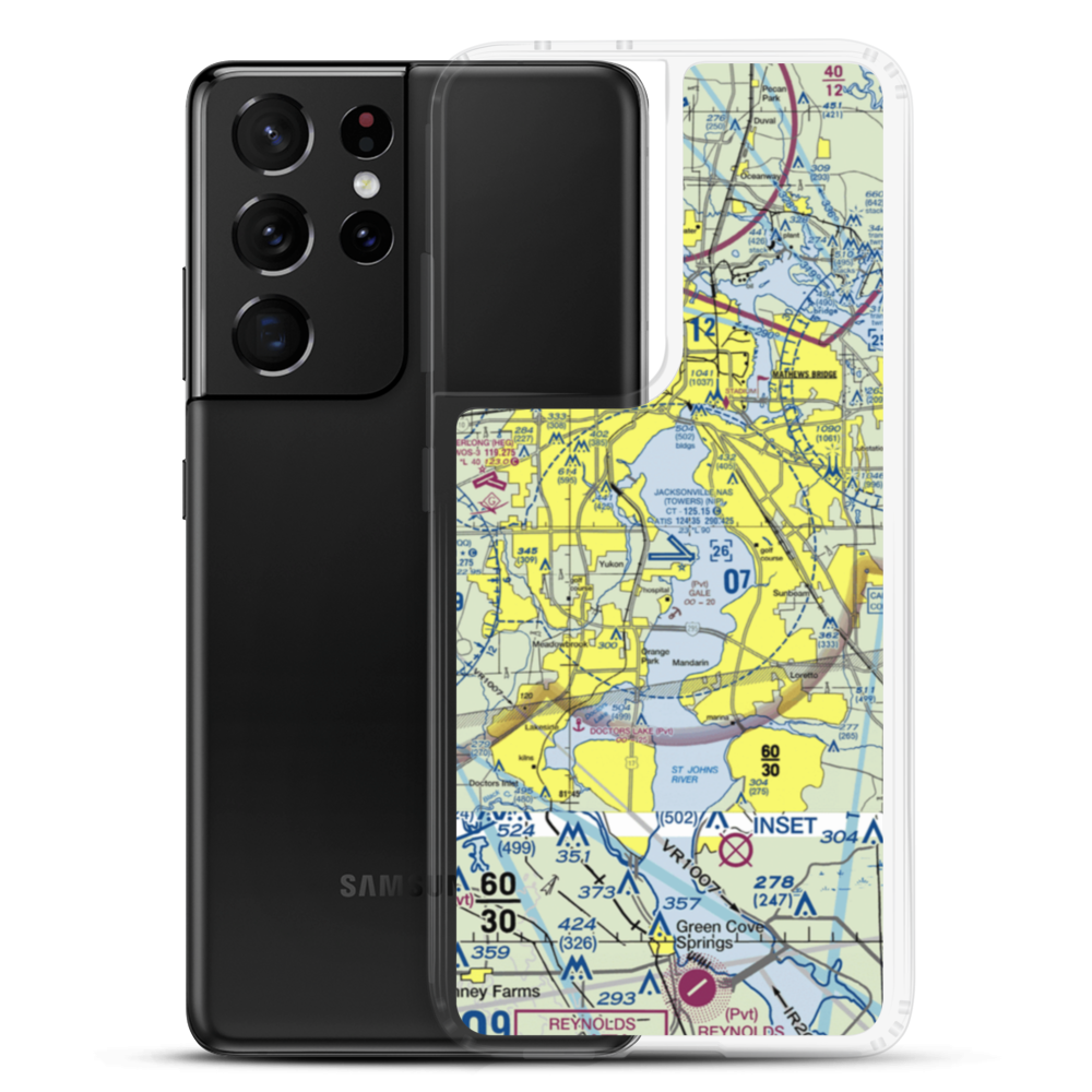 Jacksonville Naval Air Station (Towers Field) (NIP) VFR Sectional Samsung Case Samsung Galaxy S21 Ultra model shown