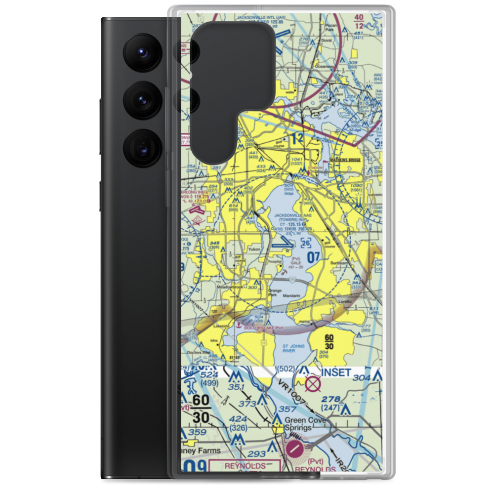 Jacksonville Naval Air Station (Towers Field) (NIP) VFR Sectional Samsung Case Samsung Galaxy S22 Ultra model shown
