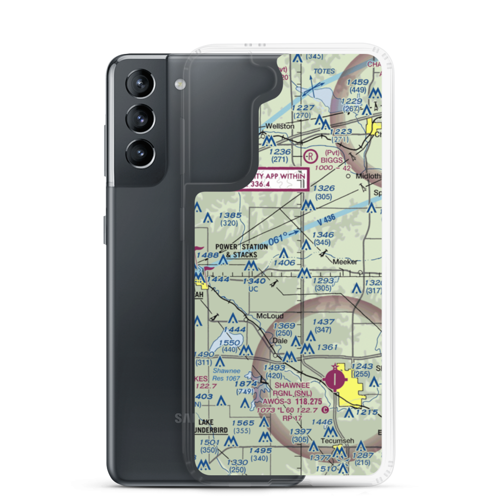 Jacktown Airport (OK00) VFR Sectional Samsung Case Samsung Galaxy S21 model shown