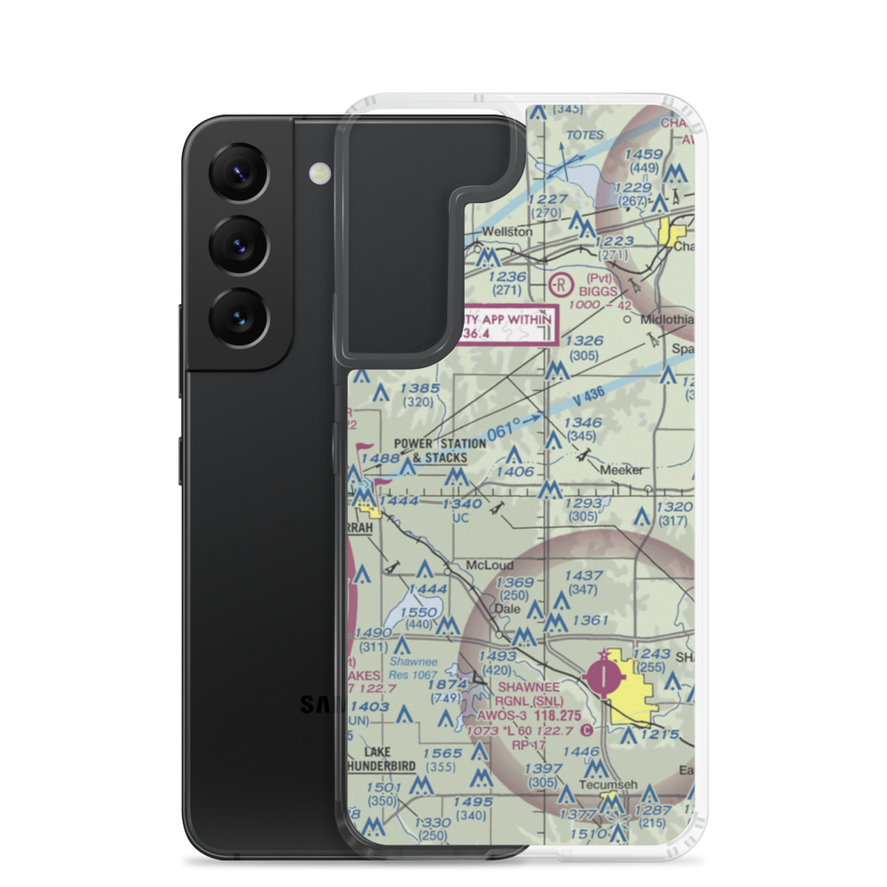 Jacktown Airport (OK00) VFR Sectional Samsung Case Samsung Galaxy S22 model shown