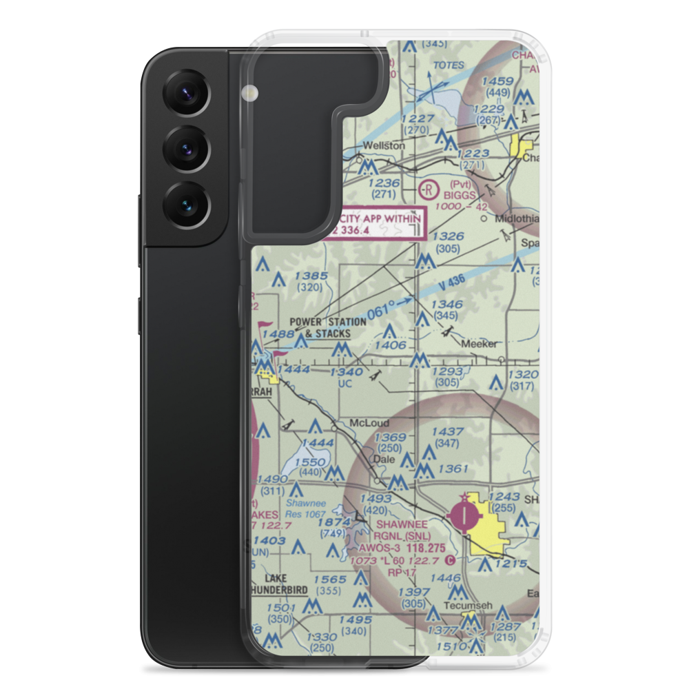 Jacktown Airport (OK00) VFR Sectional Samsung Case Samsung Galaxy S22 Plus model shown
